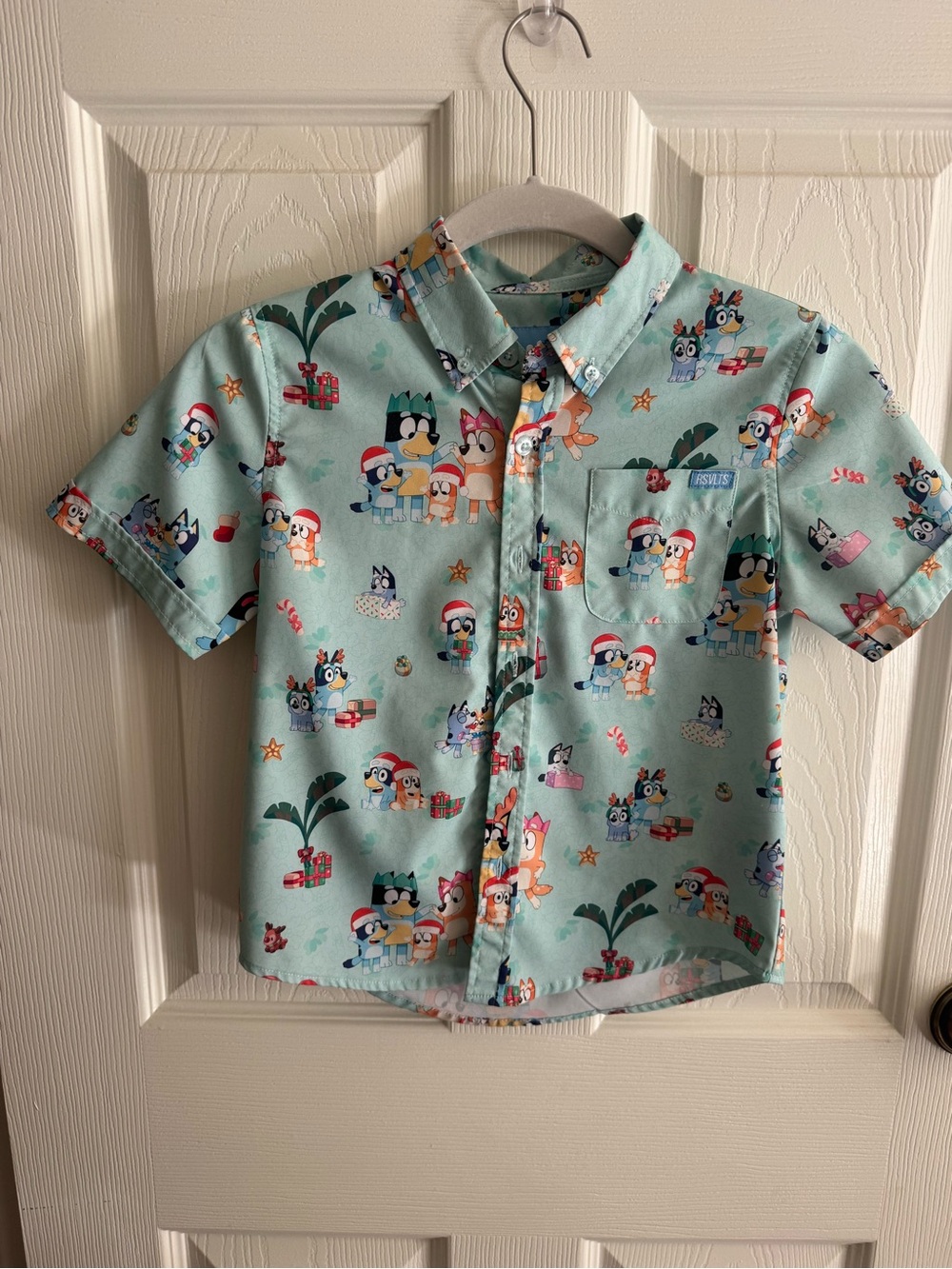RSVLTS Mint Short-Sleeve Button-Down with Cartoon Print